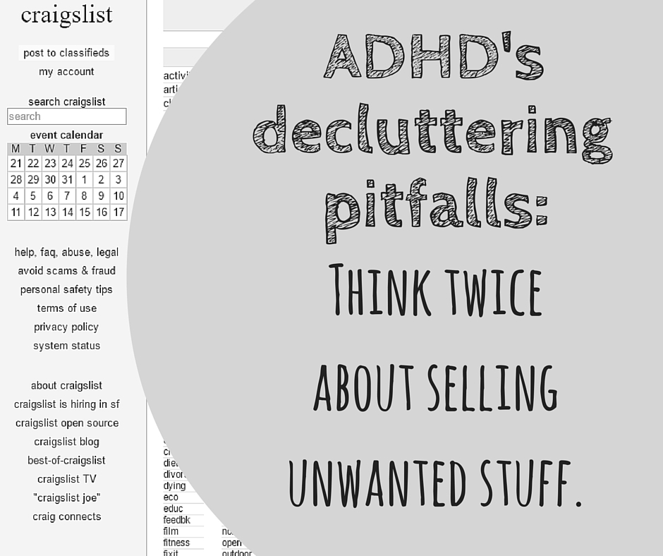 selling stuff ADHD