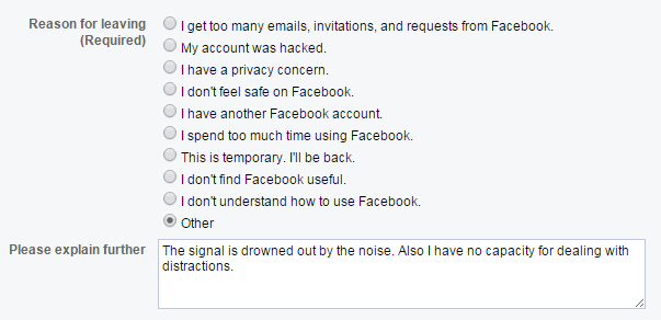 Facebook signal noise