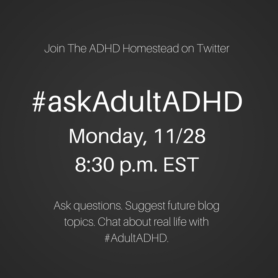 Join us for the #askAdultADHD Twitter chat on 11/28