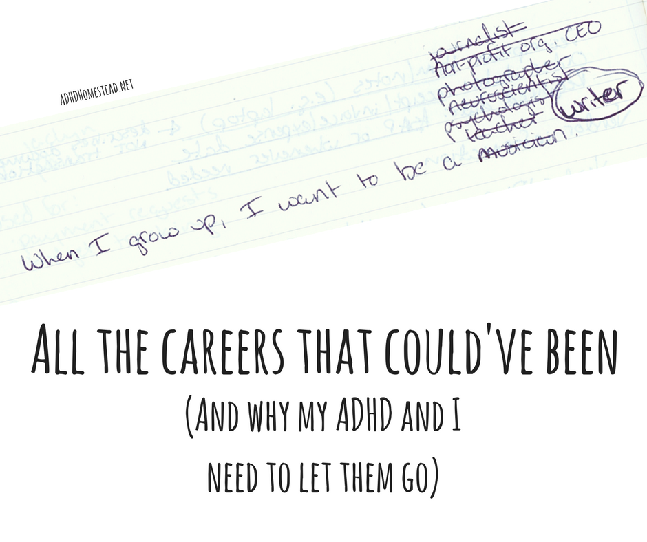 Me & my ADHD: Letting go of the careers that could’ve been.