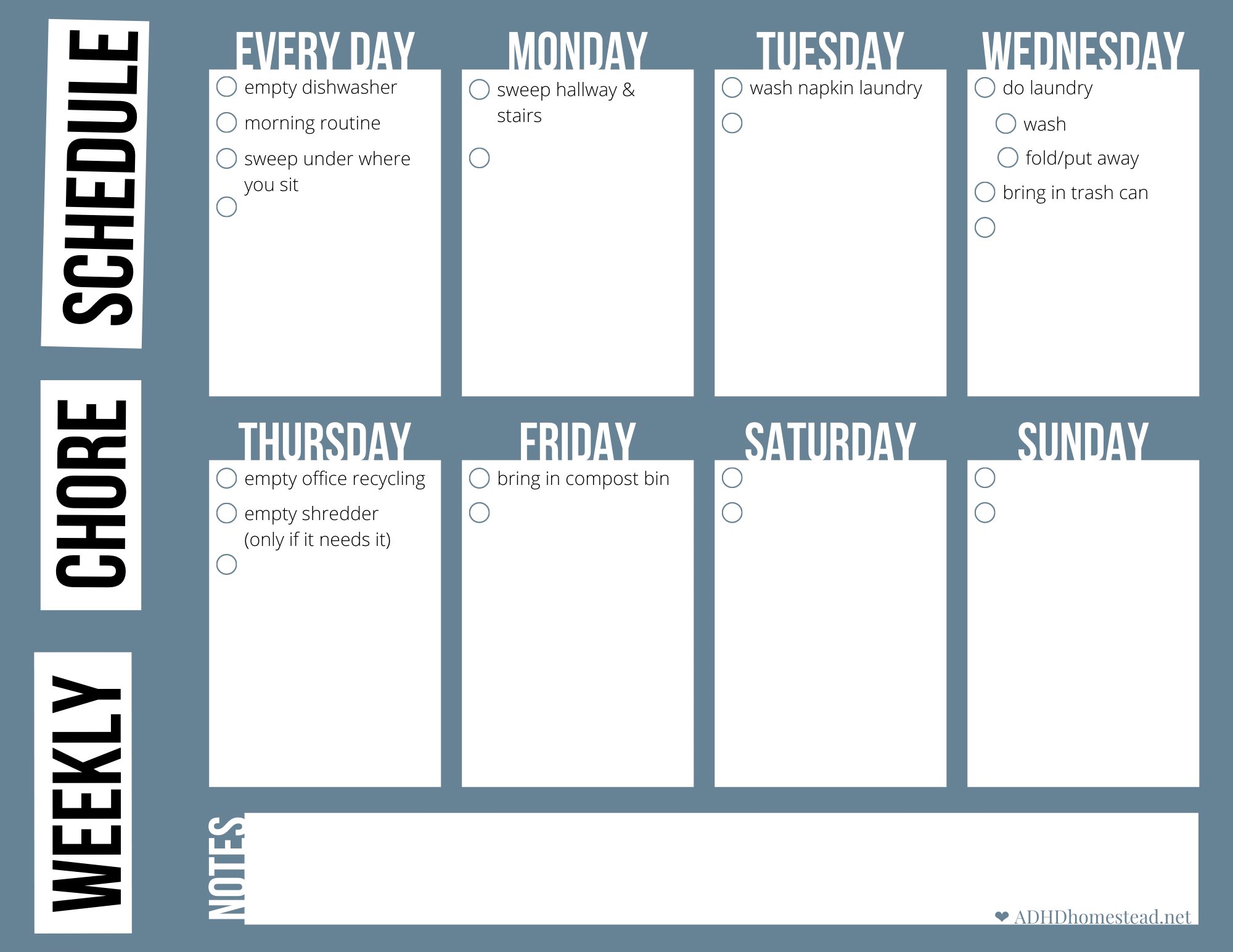 Printable Adhd Schedule Template